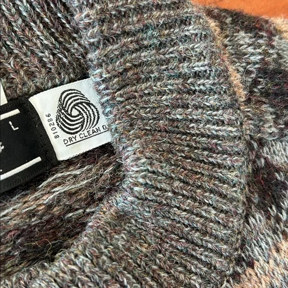 La Solino Vintage Shetland Wool Button Up Cardigan Sweater sz large - Picture 12 of 12